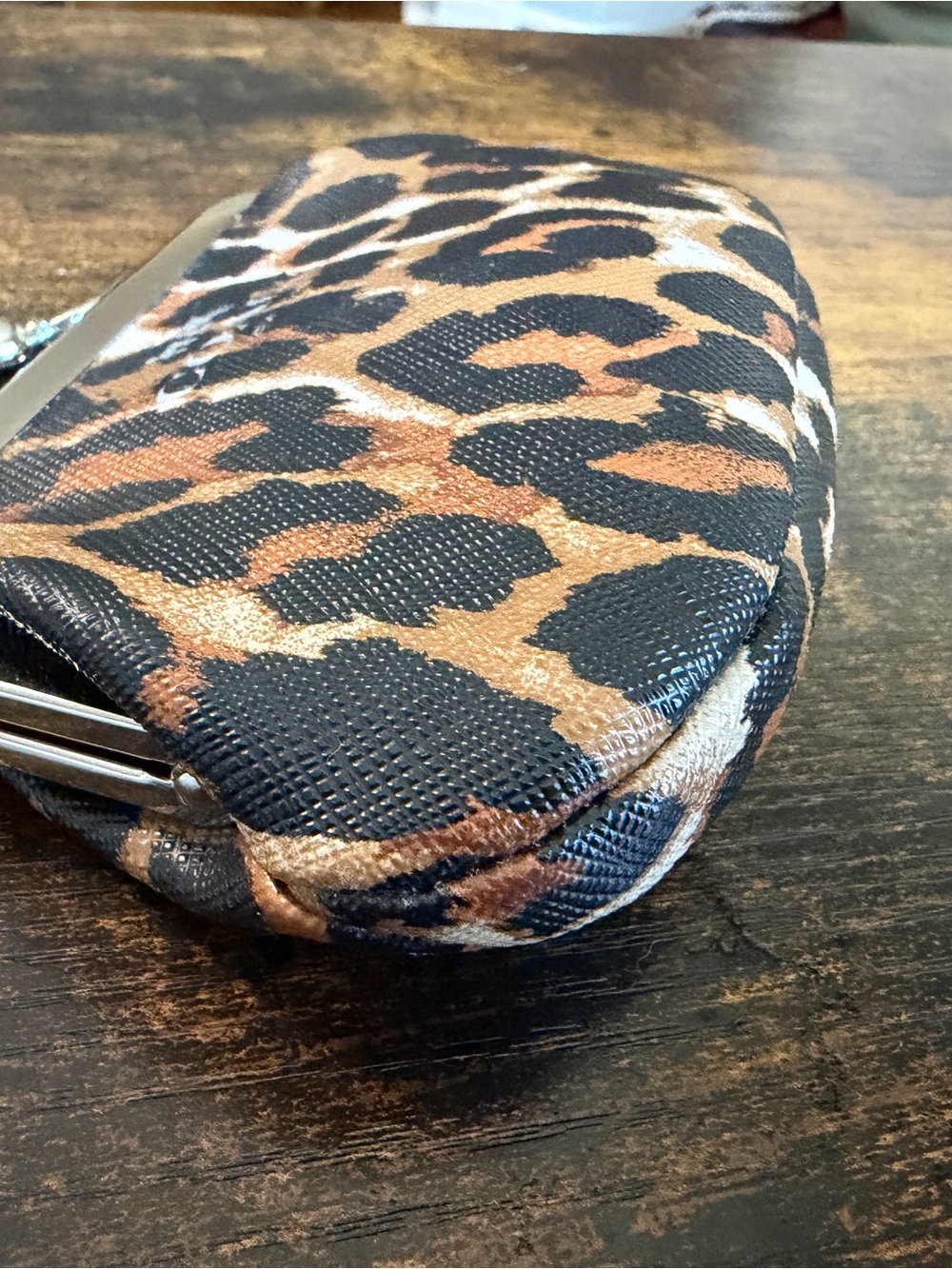COACH Leopard-Print Kiss-Lock Coin Purse - Brown & Black - Picture 12 of 12